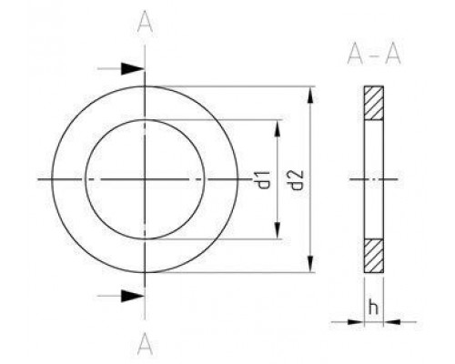 DIN 433 A2 19,0 Шайба узкая с цилиндрической головкой плоская для винтов