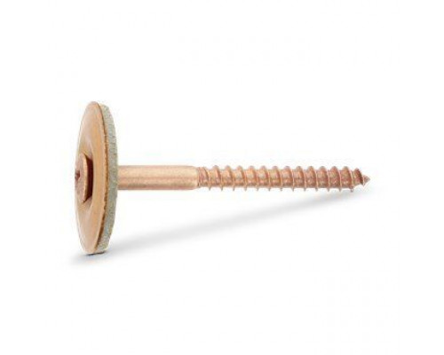 Art. 9169 A2-Cu 4,5X70 Z Шуруп по дереву с полупотайной головой с закрепленной EPDM-шайбой (25 мм), шлиц PZ