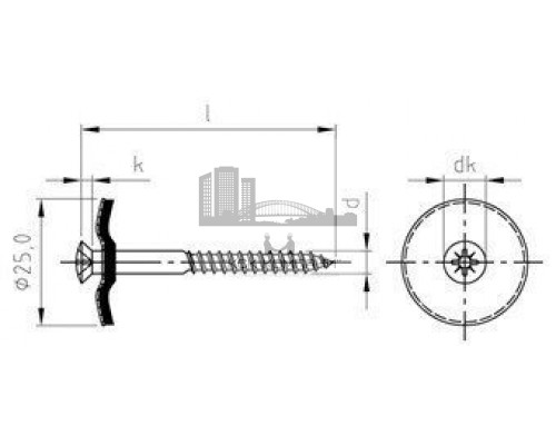 Art. 9169 A2-Cu 4,5X35 Z Шуруп по дереву с полупотайной головой с закрепленной EPDM-шайбой (25 мм), шлиц PZ  купить в Москве
