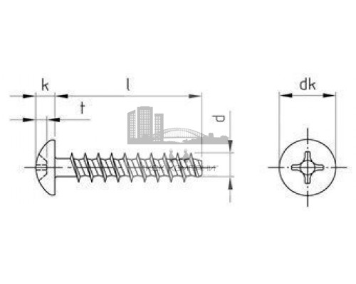 Art. 9091 A2 4,0X10 H Саморез с цилиндрической головой для термопластов с крестообразным шлицем Phillips (PH)  купить в Москве