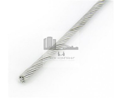 DIN 3055 A4 4,0 мм Трос полужесткий с плетением 7х7 нержавеющий