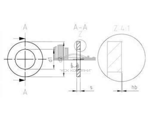 NF E 25-514 A4 Z16 Шайба плоская форма "Z" нержавеющая