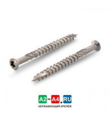 Art. 9043 AISI 410 5,0X40 TX25 Саморез нержавеющий по дереву с двойной резьбой с эффектом, исключающая появления сезонных «люфтов» самозенкующаяся пот