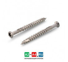 Art. 9043 A4 5,0X80 TX25 Саморез нержавеющий по дереву с двойной резьбой с эффектом, исключающая появления сезонных «люфтов» самозенкующаяся потайн