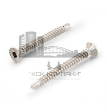 DIN 7504 A2 O 4,2X45 SQ2 Саморез самонарезающий сверлоконечный с потайной головой и квадратным шлицем SQ, форма "O" нержавеющий