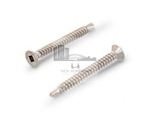 DIN 7504 A2 O 4,8X50 SQ2 Саморез самонарезающий сверлоконечный с потайной головой и квадратным шлицем SQ, форма "O" нержавеющий