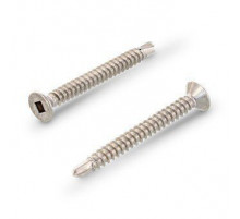 DIN 7504 A2 O 3,5X13 SQ1 Саморез самонарезающий сверлоконечный с потайной головой и квадратным шлицем SQ, форма "O" нержавеющий