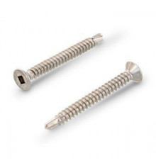 DIN 7504 A2 O 3,9X22 SQ1 Саморез самонарезающий сверлоконечный с потайной головой и квадратным шлицем SQ, форма "O" нержавеющий