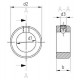 DIN 705 A2 A 80 Кольцо установочное нержавеющее, с 2-мя отверстиями под винт ISO 4027 A2 M 12X20
