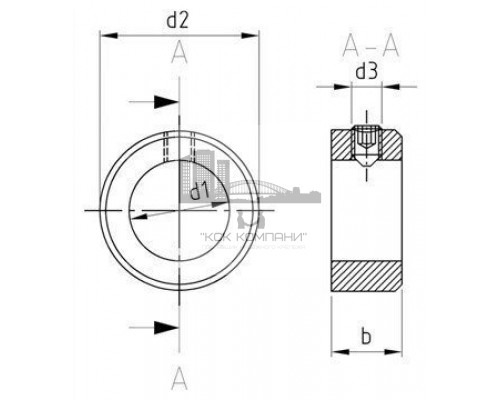 DIN 705 A2 A 90 Кольцо установочное нержавеющее, с 2-мя отверстиями под винт ISO 4027 A2 M 12X20  купить в Москве