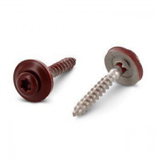 Art. 9087 A2 4,5X45 TX20 - RAL 3009 Шуруп c полупотайной головой и двухсоставной шайбой, звездообразный шлиц TX (TORX), с фиксированной EPDM прокладкой, нержавею