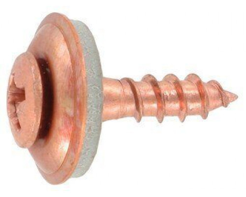 Art. 9167 A2-Cu 4,5X80 Z Шуруп по дереву с полупотайной головой с закрепленной EPDM-шайбой (15 мм), шлиц PZ