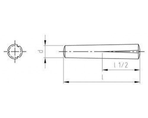 DIN 1472 AISI 303 1,5X10 Штифт установочный с насечкой на половину длины нержавеющий