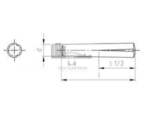 DIN 1472 AISI 303 3X20 Штифт установочный с насечкой на половину длины нержавеющий
