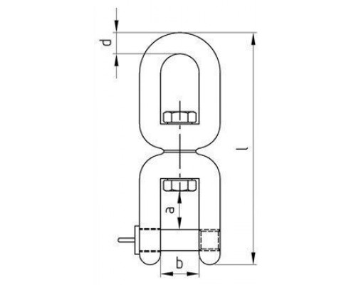 Art. 8255 A4 13 Вертлюг грузоподьемный тип "петля-вилка" нержавеющий