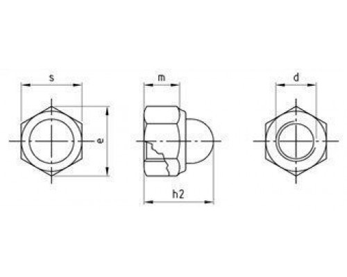 DIN 986 М4 SW7 A2 Гайка нержавеющая, колпачковая, шестигранная, самоконтрящаяся