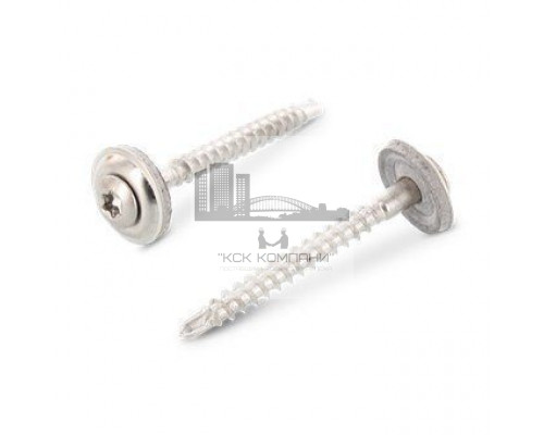 Art. 9387 A2 4,5X25 TX20 Шуруп по дереву c полупотайной головкой и EPDM-шайбой (15 мм) шлиц TX