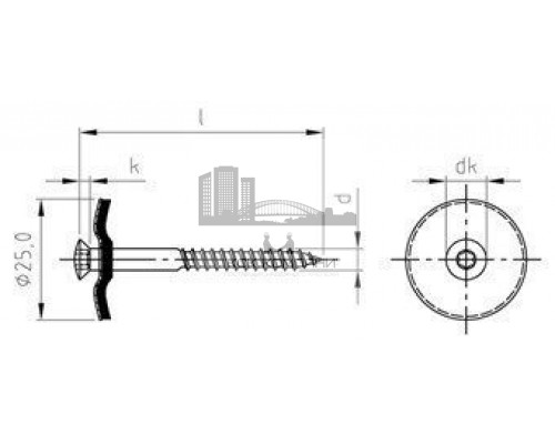 Art. 9089 A2 4,5X30 TX20 Шуруп по дереву с полупотайной головой с закрепленной EPDM-шайбой (25 мм), шлиц TX  купить в Москве