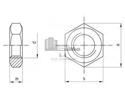 ISO 8675 М18 SW27 A4 Гайка нержавеющая с мелкой резьбой низкая, шестигранная