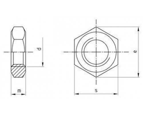 ISO 8675 М27 SW41 A2 Гайка нержавеющая с мелкой резьбой низкая, шестигранная
