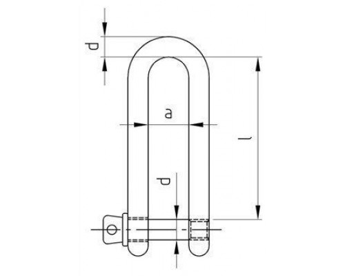 Art. 8259 A4 10 Скоба такелажная длинная D-образная нержавеющая