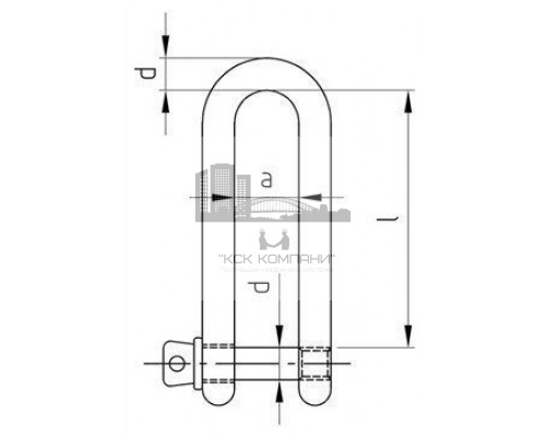 Art. 8259 A4 10 Скоба такелажная длинная D-образная нержавеющая  купить в Москве