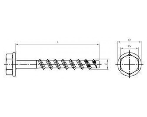 7,5X50 SW 13 Art. 9001 A4 Болты нержавеющие с шестигранной головкой для бетона ETA-15/0514