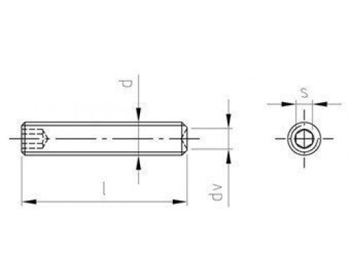 ISO 4029 A2 M 2X16 Винт установочный с внутренним шестигранником и засверленным концом нержавеющий