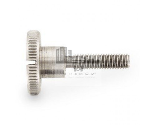 DIN 465 AISI 303 M 4X20 Винт нажимной нержавеющий с шлицем и накатанной головкой высокий рифленый