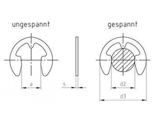 DIN 6799 1.4532 8 Стопорное быстросъемное кольцо упорное нержавеющее для вала