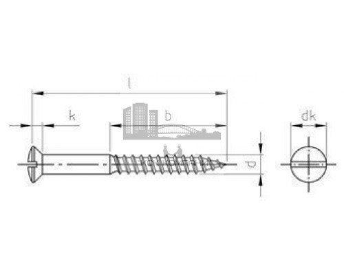 DIN 95 A2 4,5X20 Шуруп нержавеющий с полупотайной головой по дереву  купить в Москве
