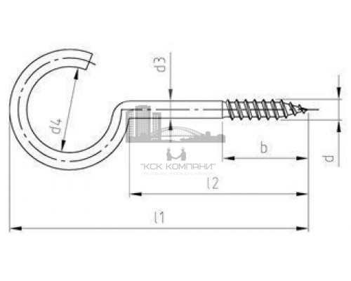 Art. 9080 A2 4,4X50 Шуруп-крюк нержавеющий по дереву  купить в Москве