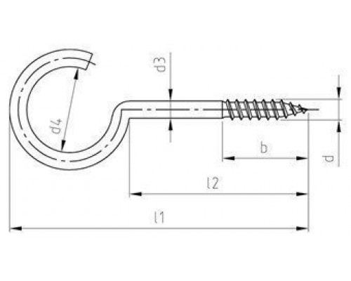 Art. 9080 A2 6,0X100 Шуруп-крюк нержавеющий по дереву