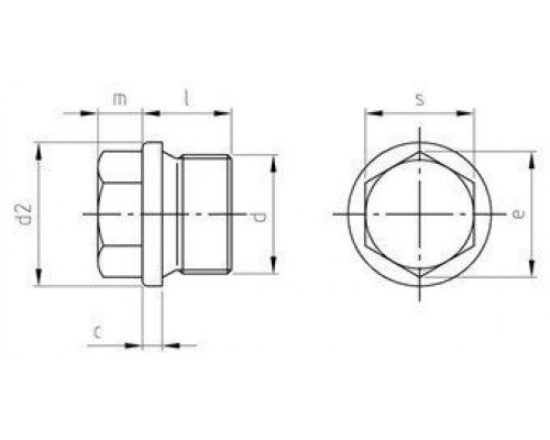 DIN 910 A4 M 27X2 согласно DIN 13 Пробка резьбовая нержавеющая с метрической резьбой, с шестигранной головкой и фланцем DIN 910 A4 M 27X2 согласно DIN 13 Пробка резьбовая нержавеющая с метрической резьбой, с шестигранной головкой и фланцем