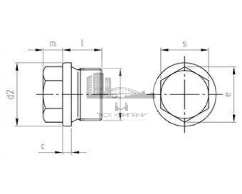 DIN 910 A2 M 14X1,5 согласно DIN 13 Пробка резьбовая нержавеющая с метрической резьбой, с шестигранной головкой и фланцем  купить в Москве