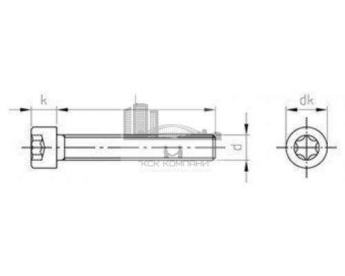 ISO 14579 A2 M 2,5X5 TX8 Винт нержавеющий с цилиндрической головой и звездообразным шлицем TX (Torx)