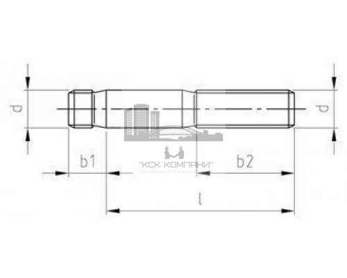 DIN 938 A2 M 14X30 Шпилька резьбовая с ввинчиваемым концом ~1d нержавеющая