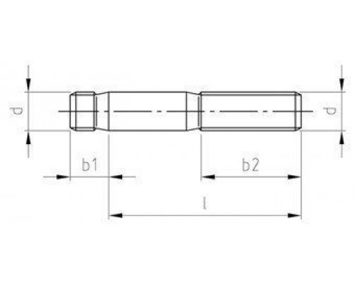 DIN 938 A2 M 16X45 Шпилька резьбовая с ввинчиваемым концом ~1d нержавеющая