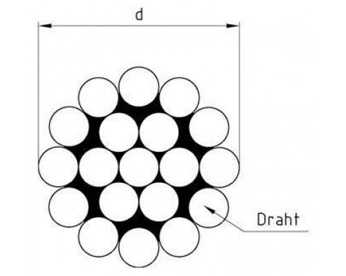 DIN 3053 A4 10,0 мм Трос жесткий с плетением 1х19 нержавеющий