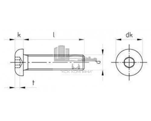 ISO 7380-1 A2 M 2,5X16/16 Винт нержавеющий с полукруглой головой и внутренним шестигранником