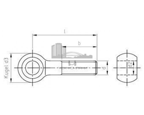 BM 12X80 DIN 444 A4 Болт нержавеющий откидной тип B