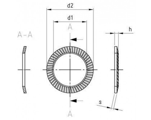 Art. 9093 A2 S 5 Шайба тип S стопорная, зубчатая тип Schnorr, коническая, контактная