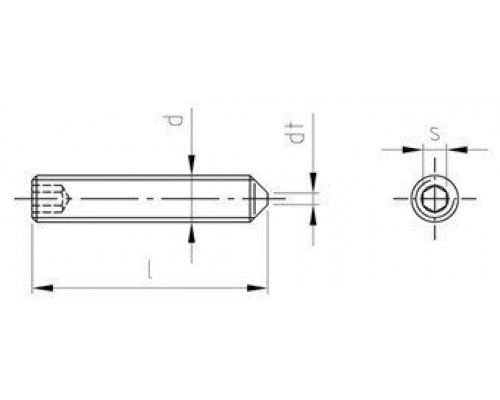 ISO 4027 A2 M 2X12 Винт установочный с внутренним шестигранником и коническим концом нержавеющий