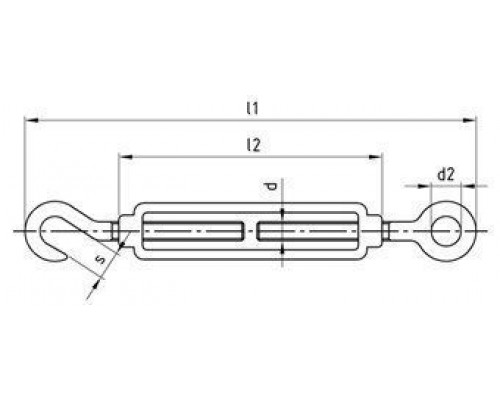 Art. 9072 A4 M 20 type C Талреп тип "кольцо-крюк" для натяжения каната нержавеющий