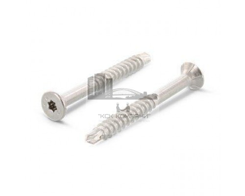 Art. 9040 A2 4,5X80/50 TX20 Саморез с потайной головой и коротким буром самозенкующийся для твердых пород древесины нержавеющий