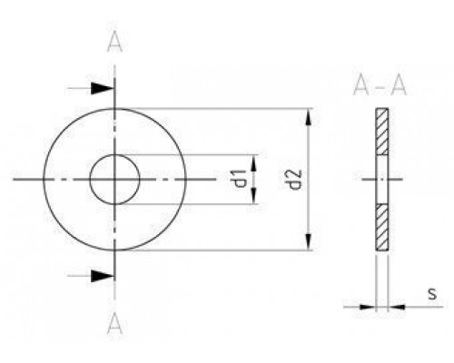DIN 9021 A2 5,3 Шайба кузовная ~ 3 х диаметр резьбы, увеличенная DIN 9021 A2 5,3 Шайба кузовная ~ 3 х диаметр резьбы, увеличенная