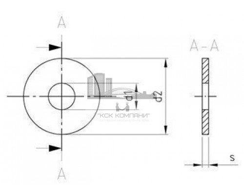 DIN 9021 A2 7,4 Шайба кузовная ~ 3 х диаметр резьбы, увеличенная