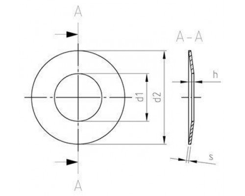 DIN 2093 AISI 301 12,5X6,2X0,35 Пружины тарельчатые (шайбы)