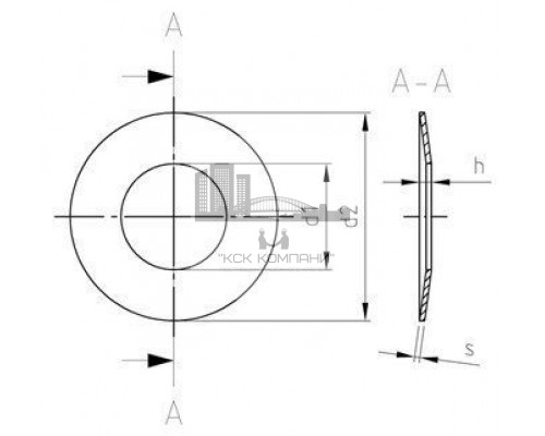 DIN 2093 AISI 301 20X10,2X0,5 Пружины тарельчатые (шайбы)