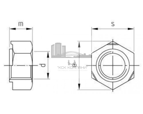 DIN 929 М6 SW11 A2 Гайка нержавеющая приварная, шестигранная